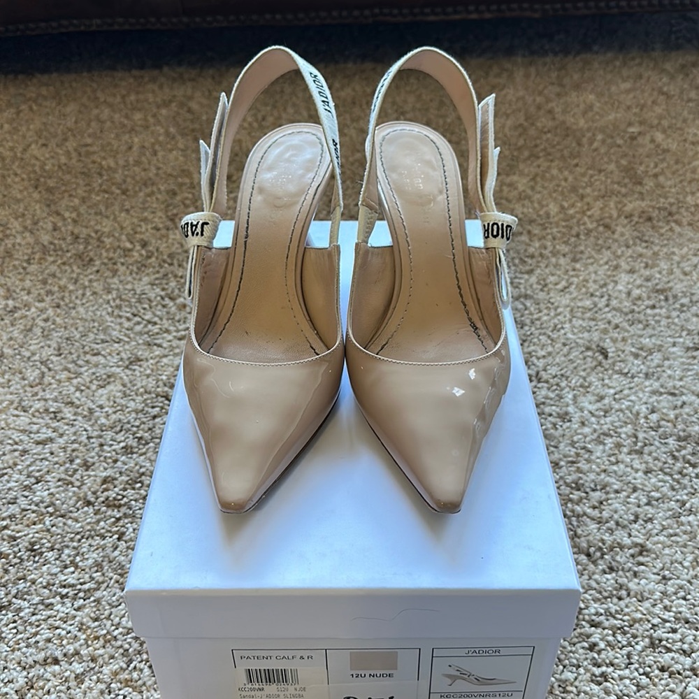 Dior J’adior 38.5 Patent Nude Heels, Used